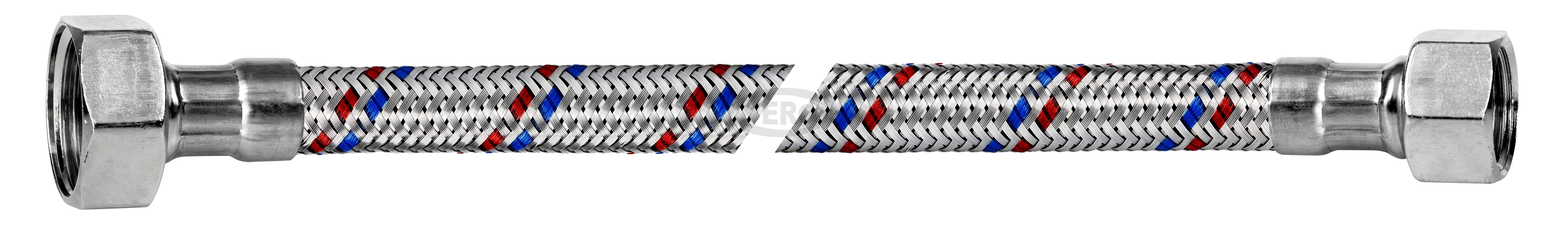 Przyłącze elastyczne w oplocie stalowym INOX 1/2"GW - 3/8"GW