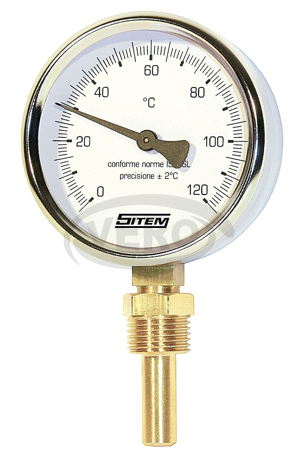 TERMOMETR bimetaliczny, radialny, 120°C
