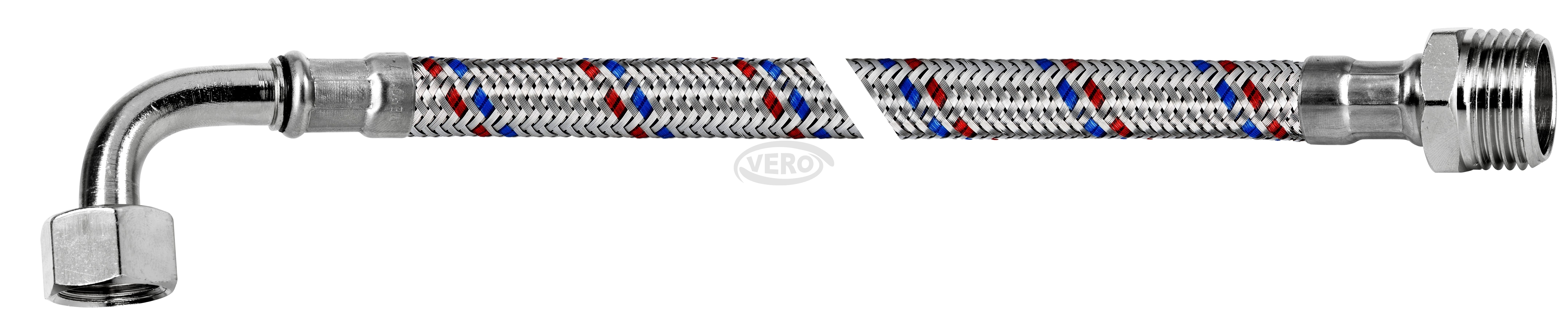 Przyłącze elastyczne 3/8" KOLANO (GW) - 1/2" NYPEL (GZ)