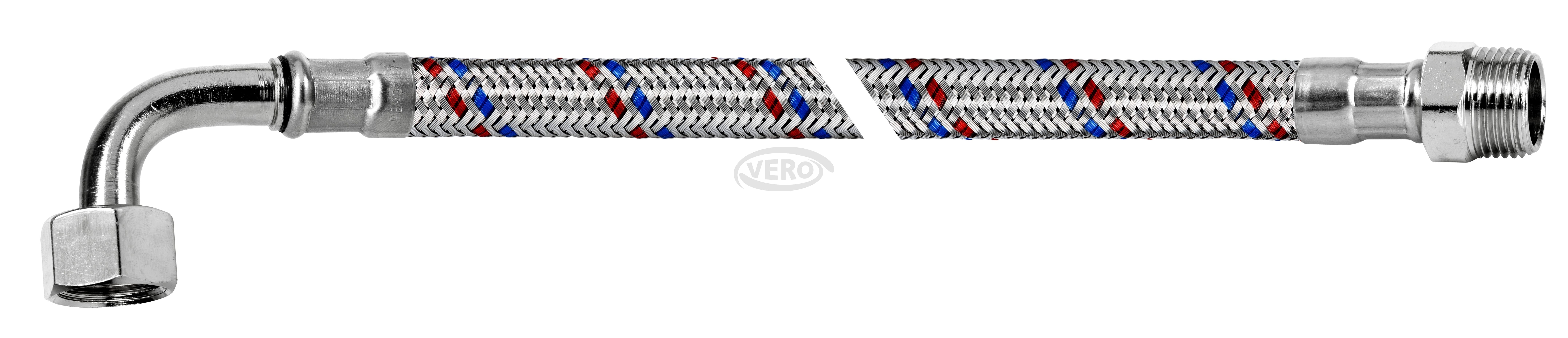 Przyłącze elastyczne 3/8" KOLANO (GW) - 3/8" NYPEL (GZ)